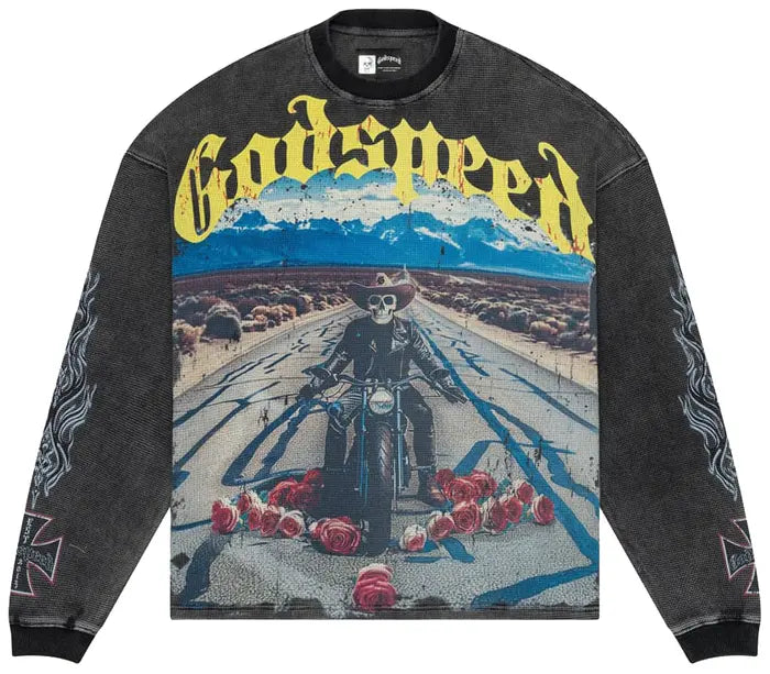 Godspeed Long Lonely Road Thermal Long-Sleeve 'Grey Wash'