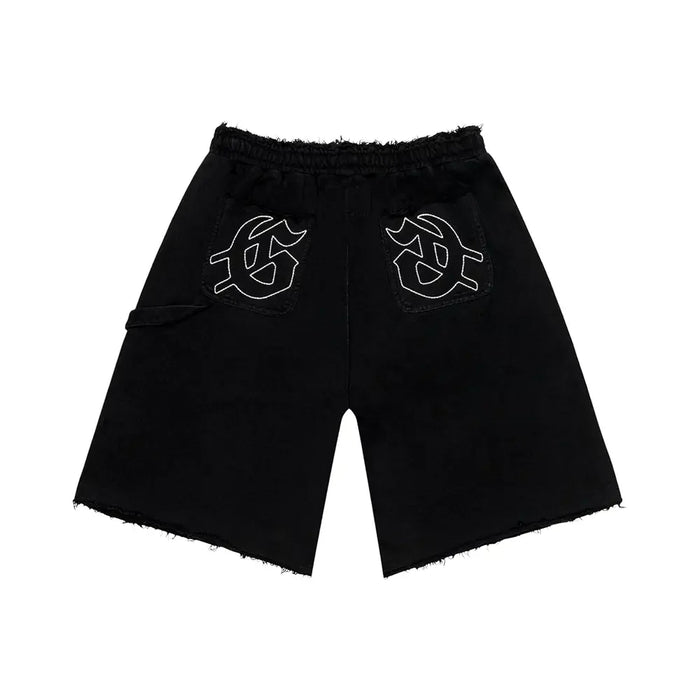 Godspeed Carpenter Distressed Shorts Flat Black