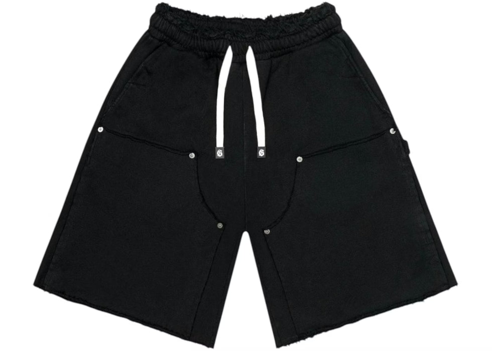 Godspeed Carpenter Distressed Shorts Flat Black