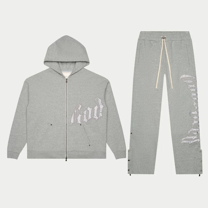 Godspeed OG Logo Hoodie V2 (Grey/Silver Satin)